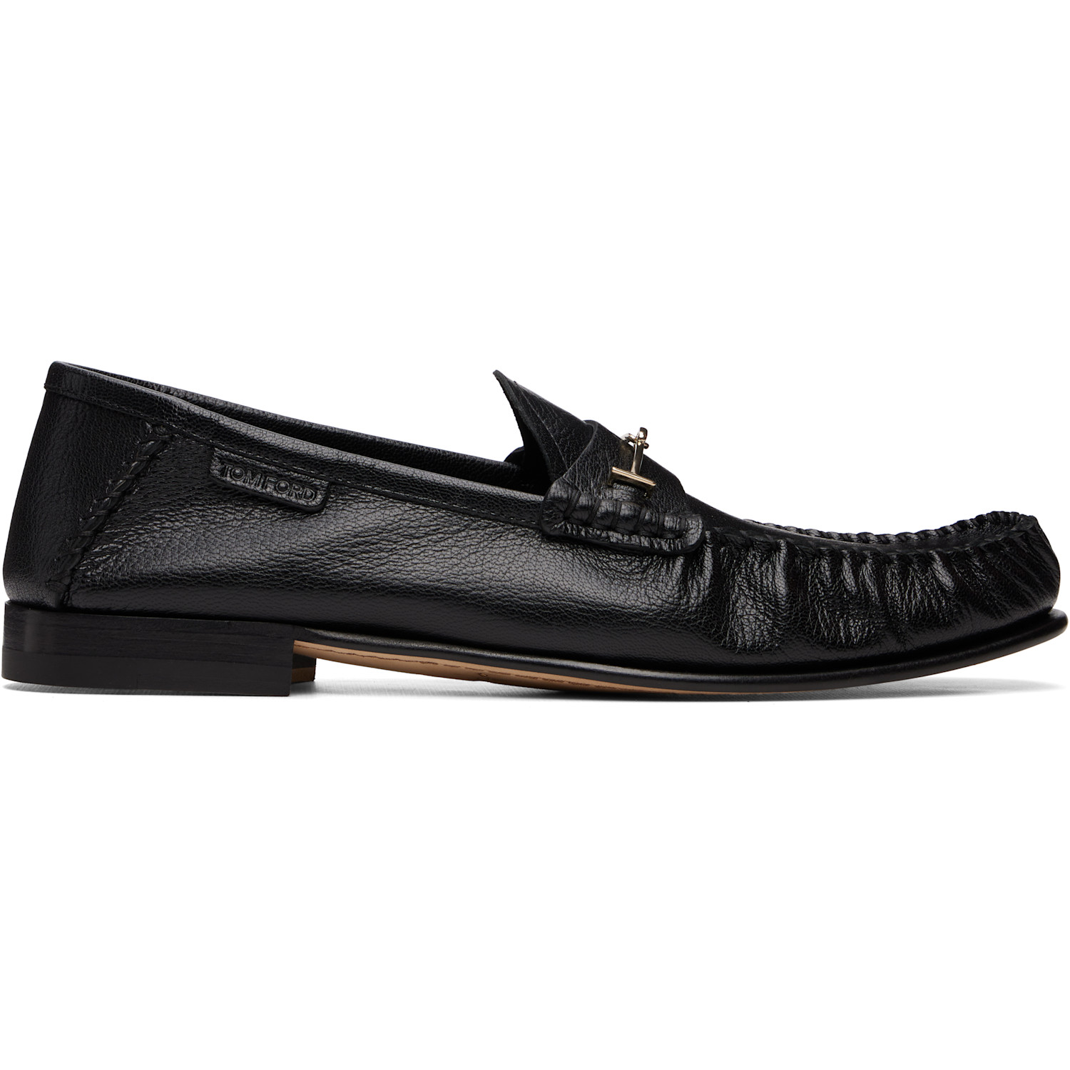 TOM FORD Black Shiny Leather Ripley Loafers