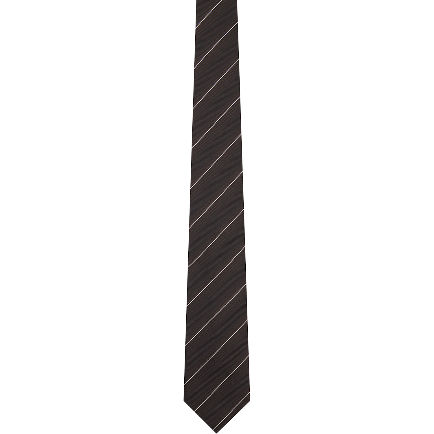TOM FORD Brown Stripe Tonal Weave Tie