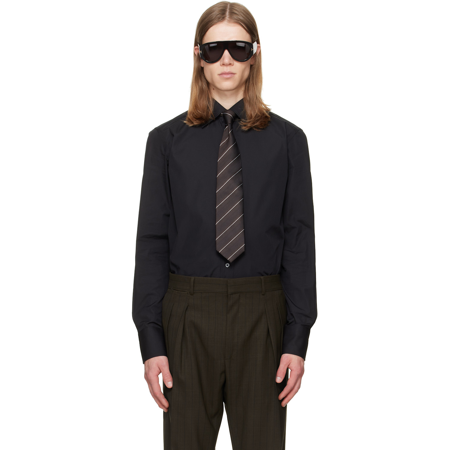 TOM FORD Black Poplin Slim Fit Shirt