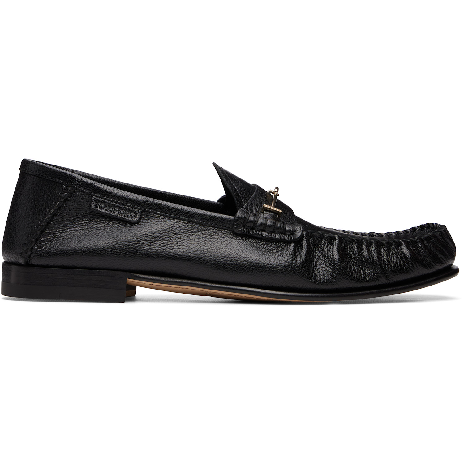 TOM FORD Black Shiny Leather Ripley Loafers