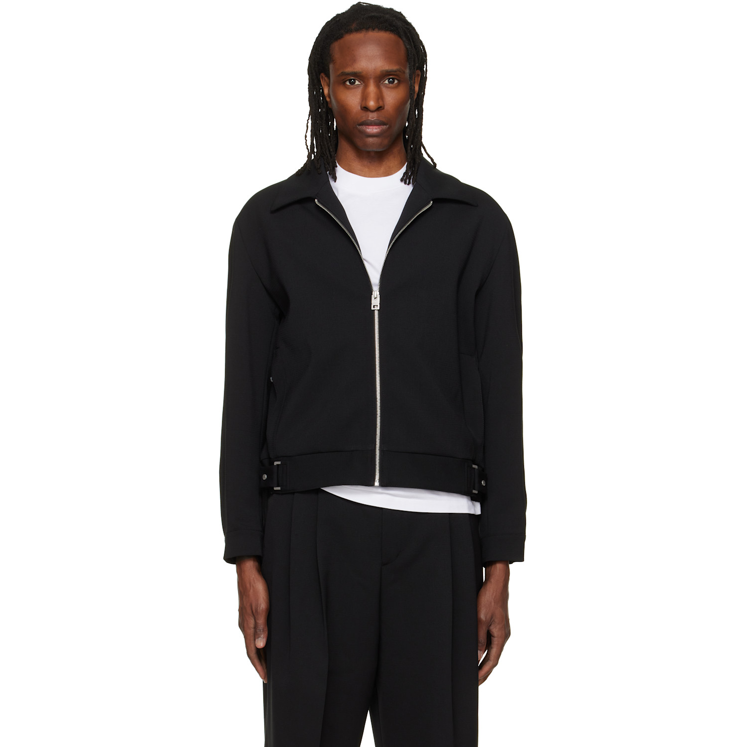 Hugo Black Modern-Fit Performance-Stretch Canvas Jacket