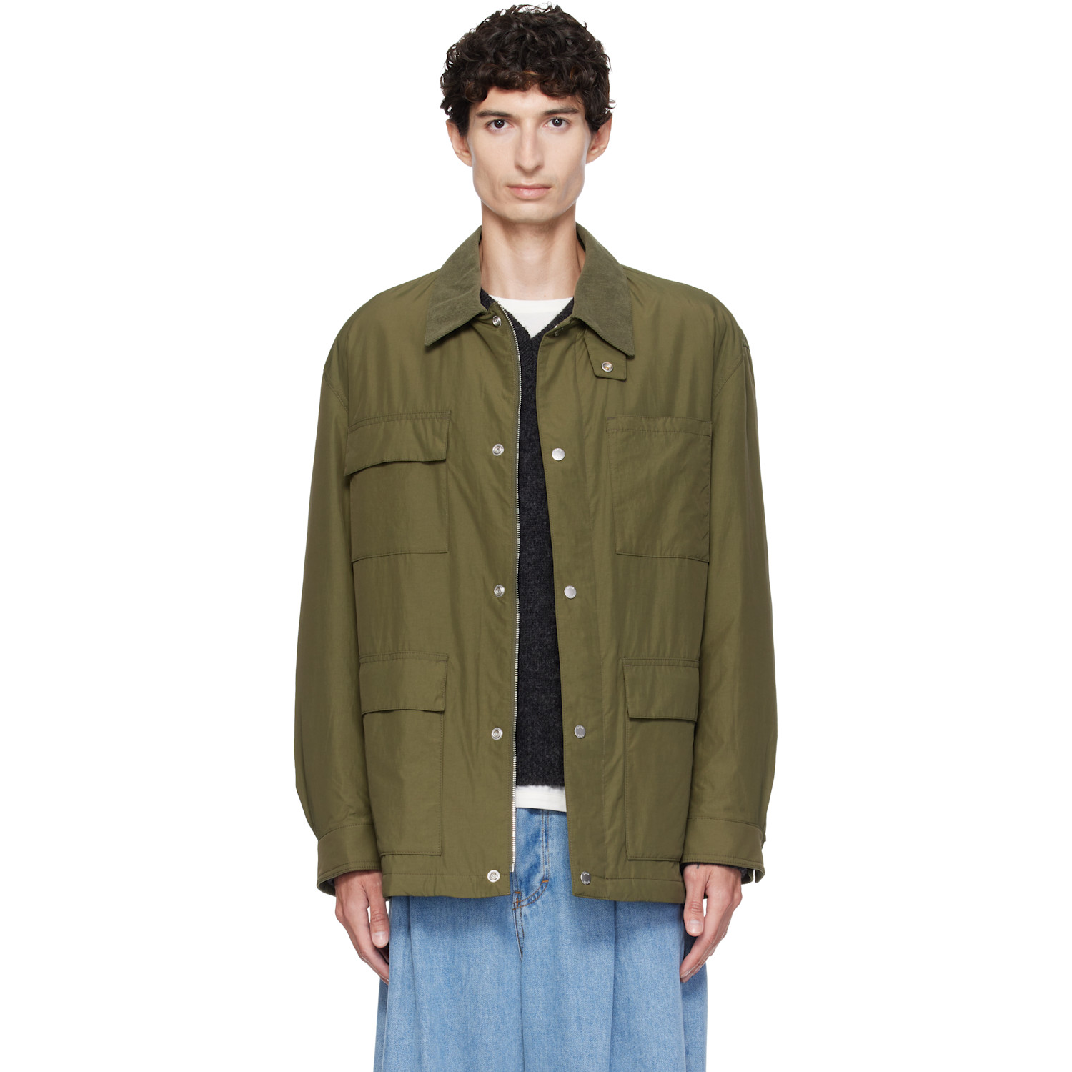 BOSS Khaki Water-Repellent Field Checkered Lining Jacket