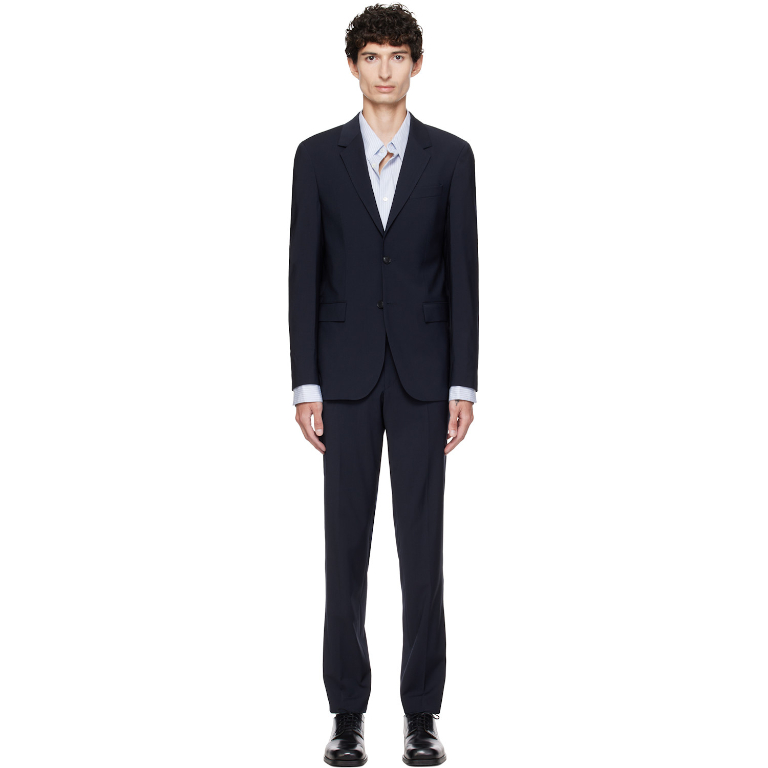 BOSS Navy Two-Piece Slim-Fit Stretch Virgin Wool Suit