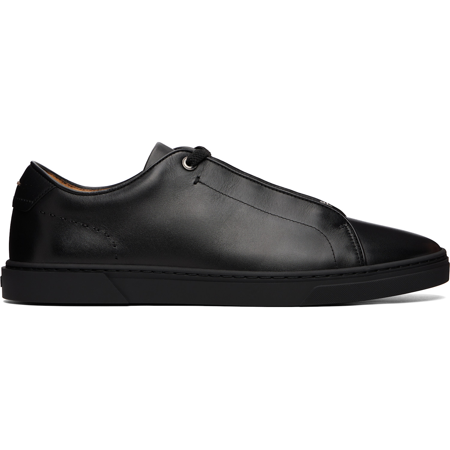 BOSS Black Gary Brushed Leather Sneakers