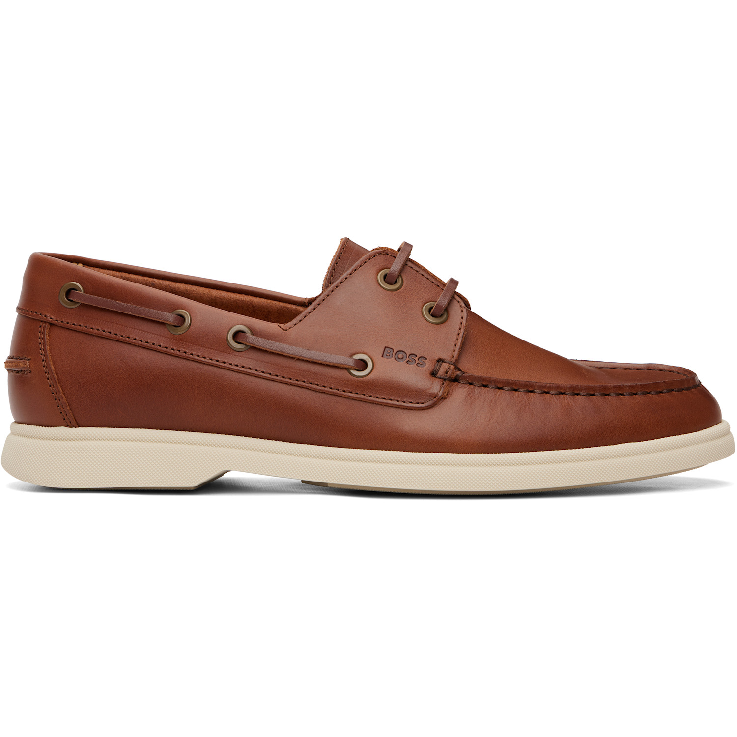 BOSS Brown Leather Boat Shoes