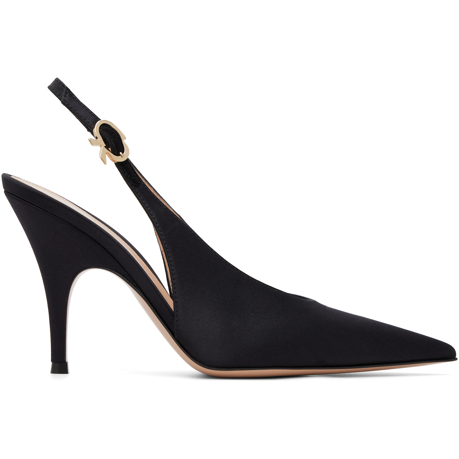 Gianvito Rossi Black Sofia Sling Heels