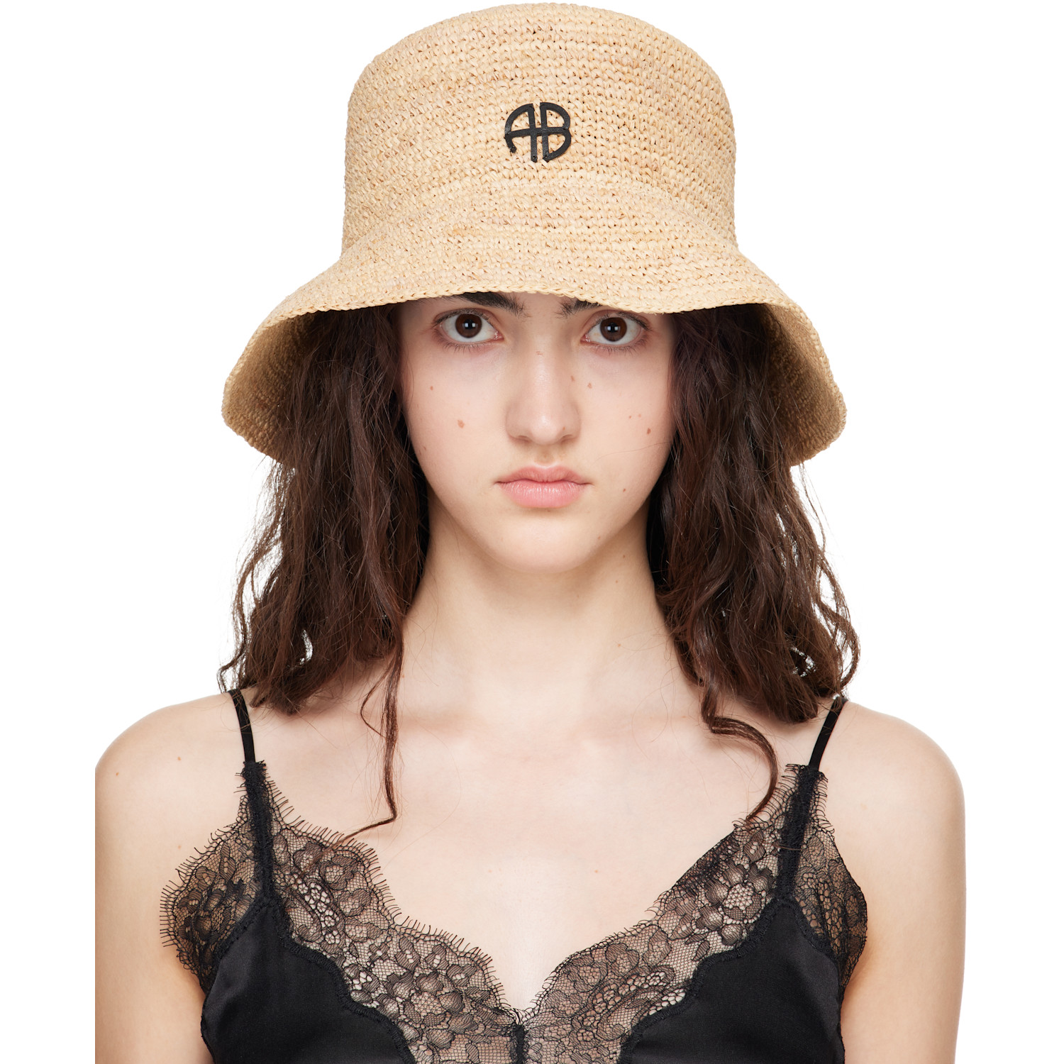 Anine Bing Beige Cabana Bucket Hat