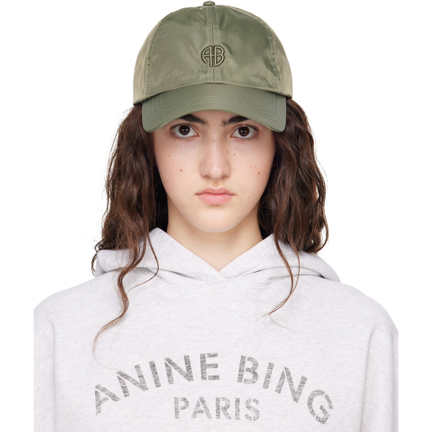 Anine Bing Khaki Jeremy 'ab' Baseball Cap In Army Green
