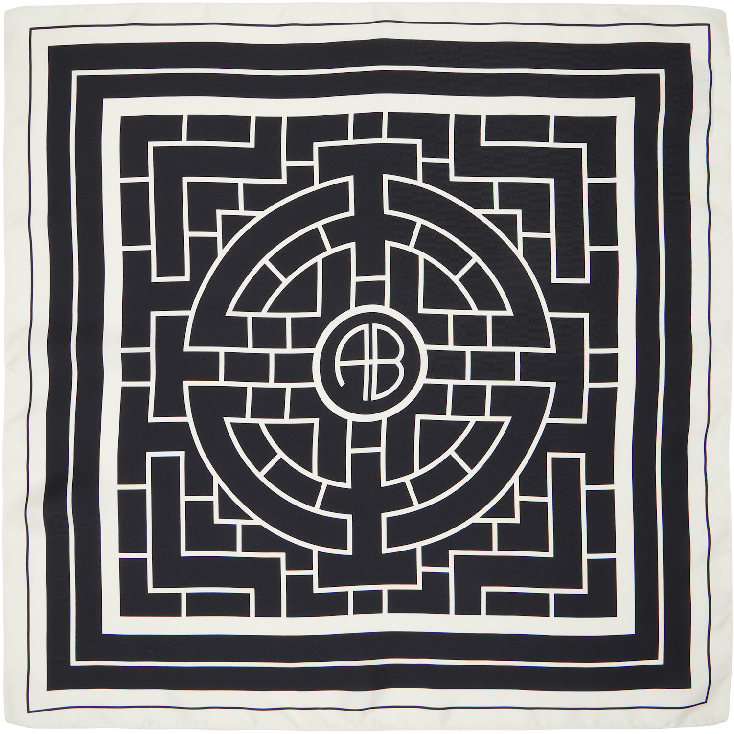 ANINE BING Black & White York AB Scarf
