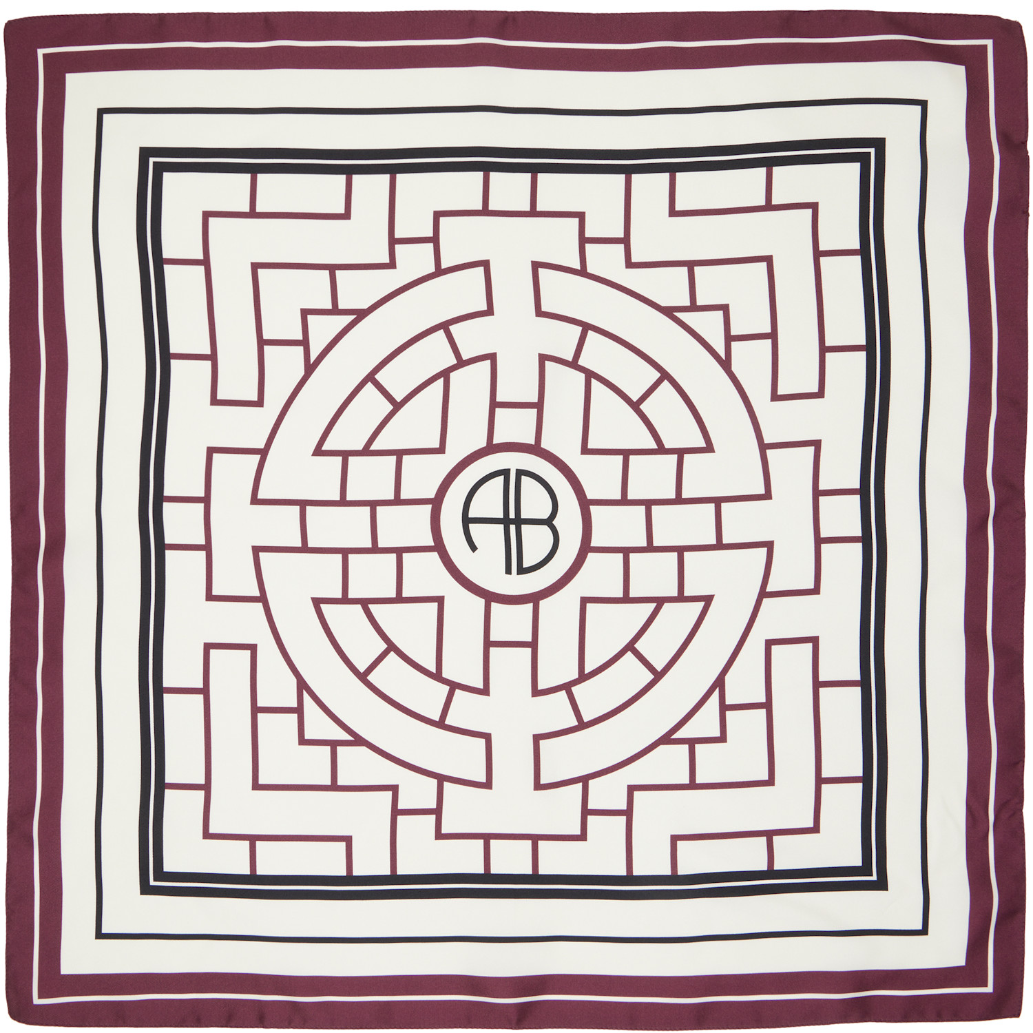 ANINE BING Burgundy & White York AB Scarf
