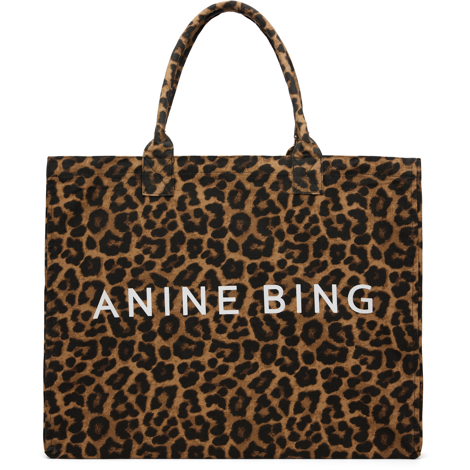 ANINE BING Black & Tan Leo Tote