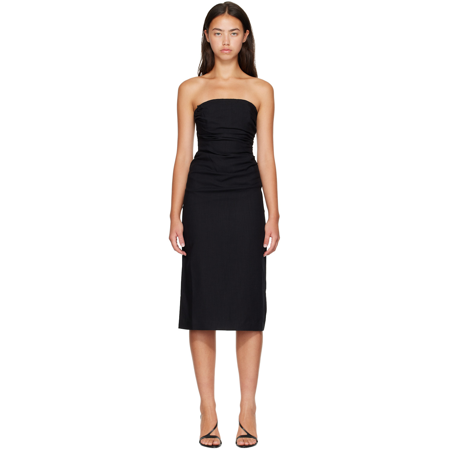ANINE BING Black Tyla Midi Dress