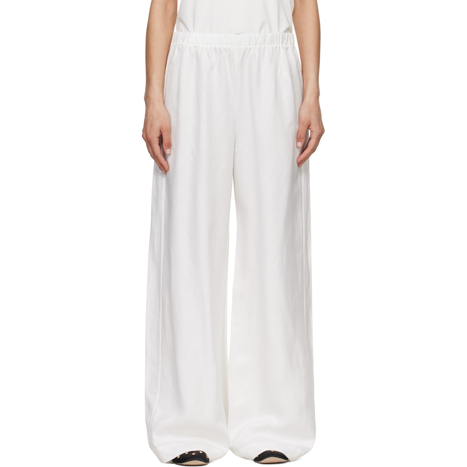 ANINE BING White Roslyn Trousers