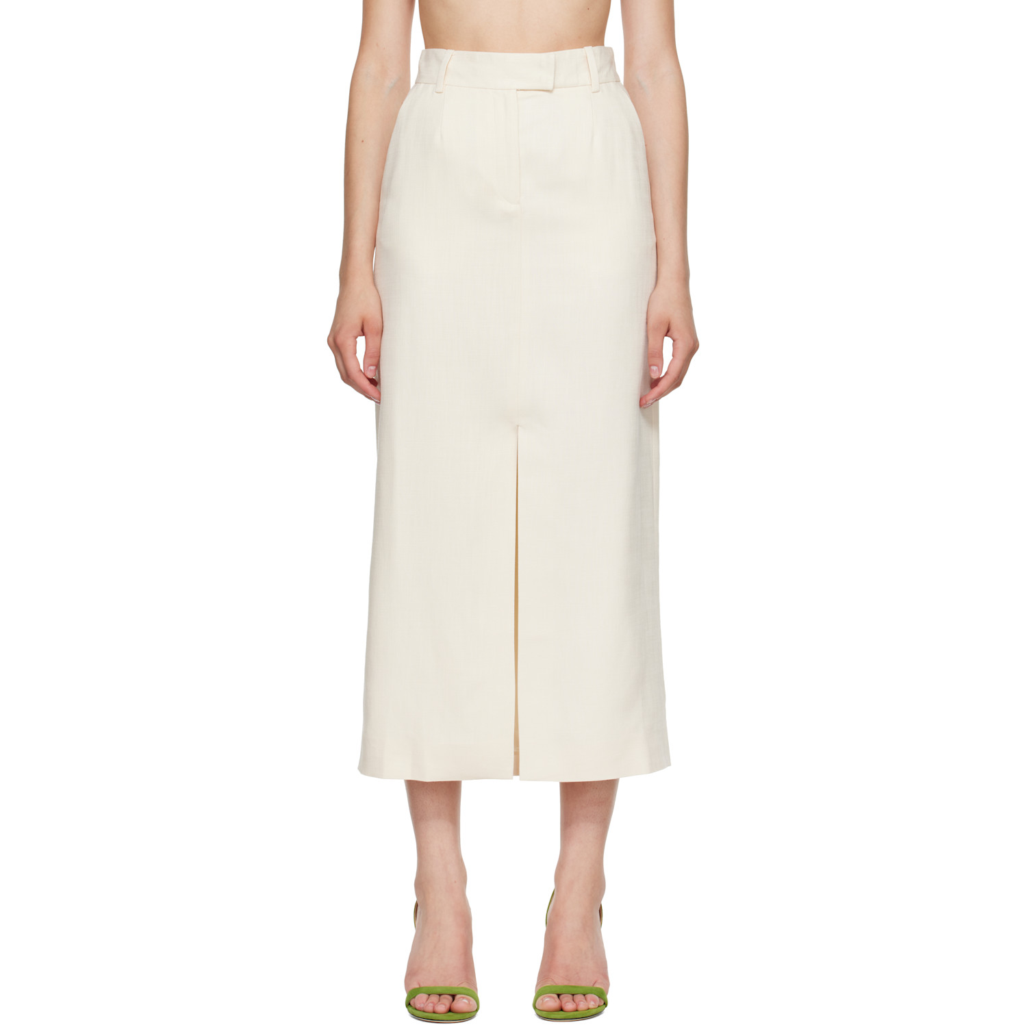 ANINE BING Off-White Meredith Midi Skirt