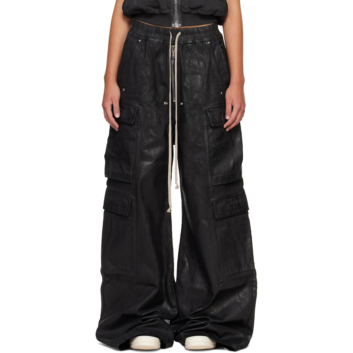 Rick Owens DRKSHDW Black Tower Double Cargo Jumbo Belas Jeans