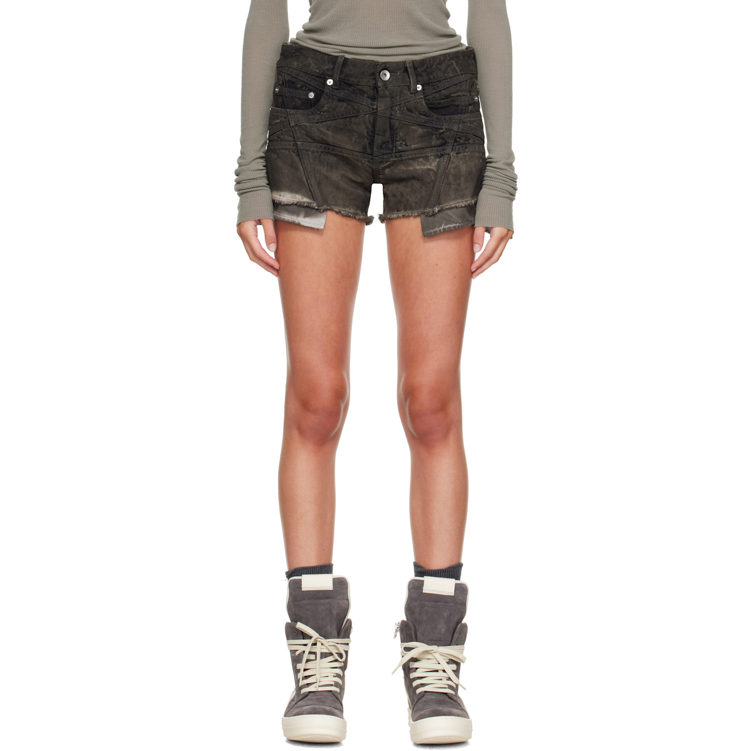 Rick Owens DRKSHDW Gray Tower Lana Cut Offs Denim Shorts