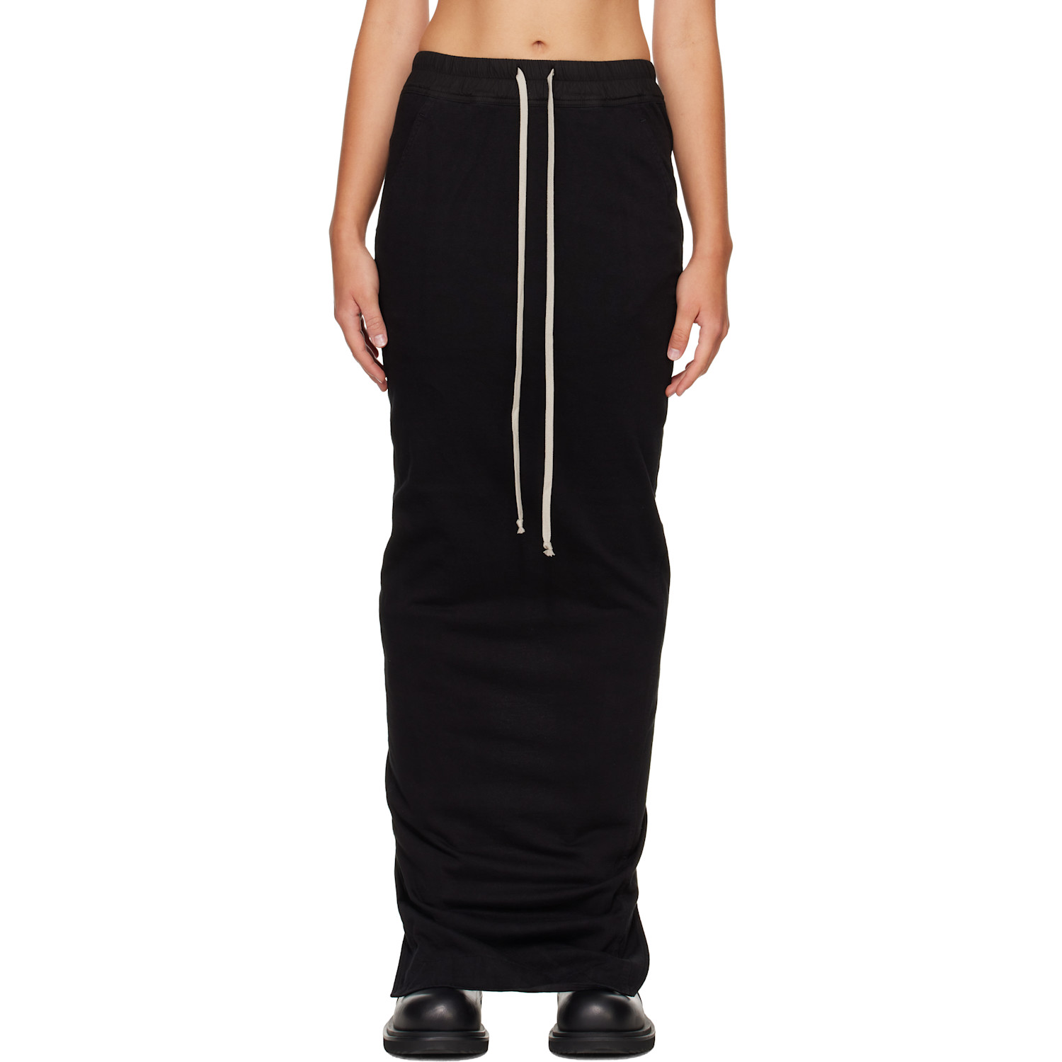 Rick Owens DRKSHDW Black Tower Pull On Pillar Maxi Skirt