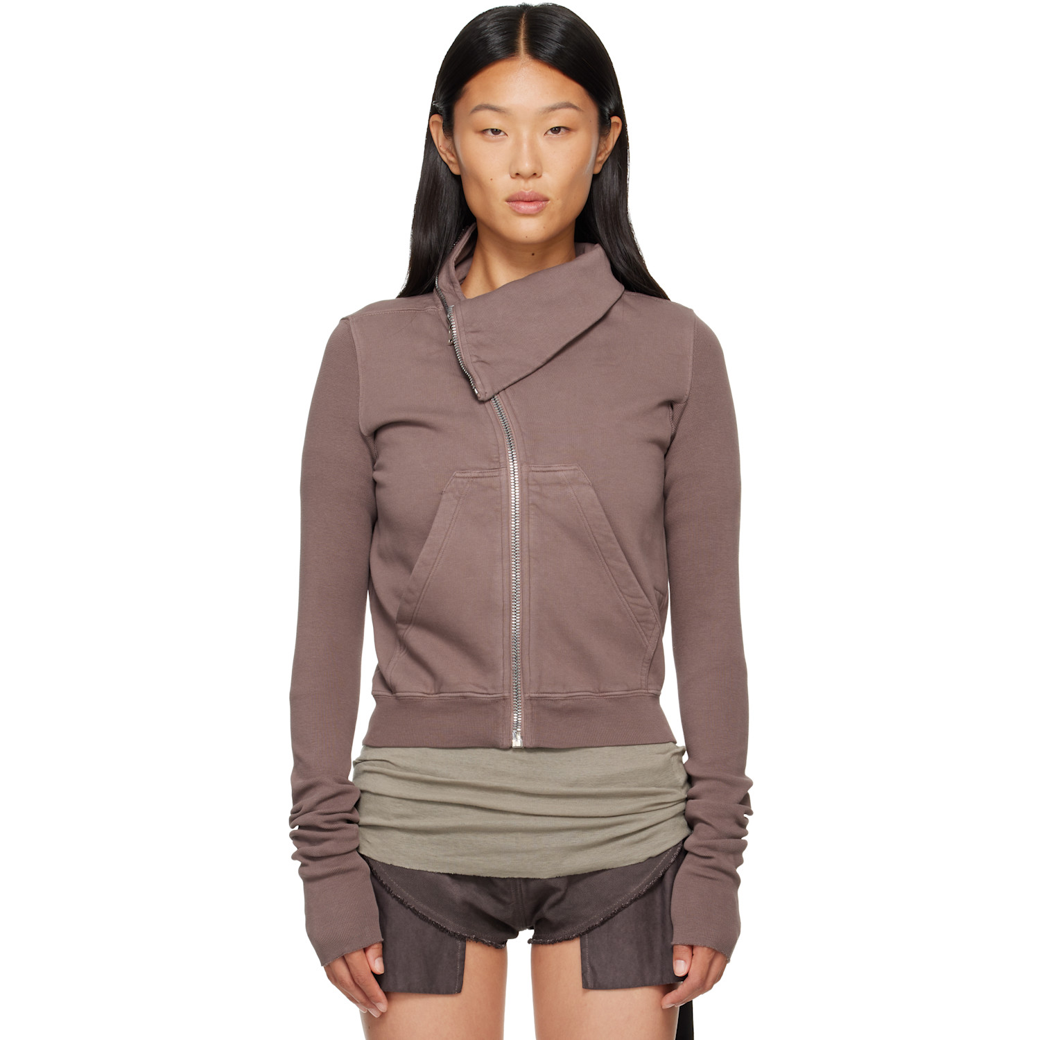 Rick Owens DRKSHDW Taupe Tower Mountain Sweat Jacket
