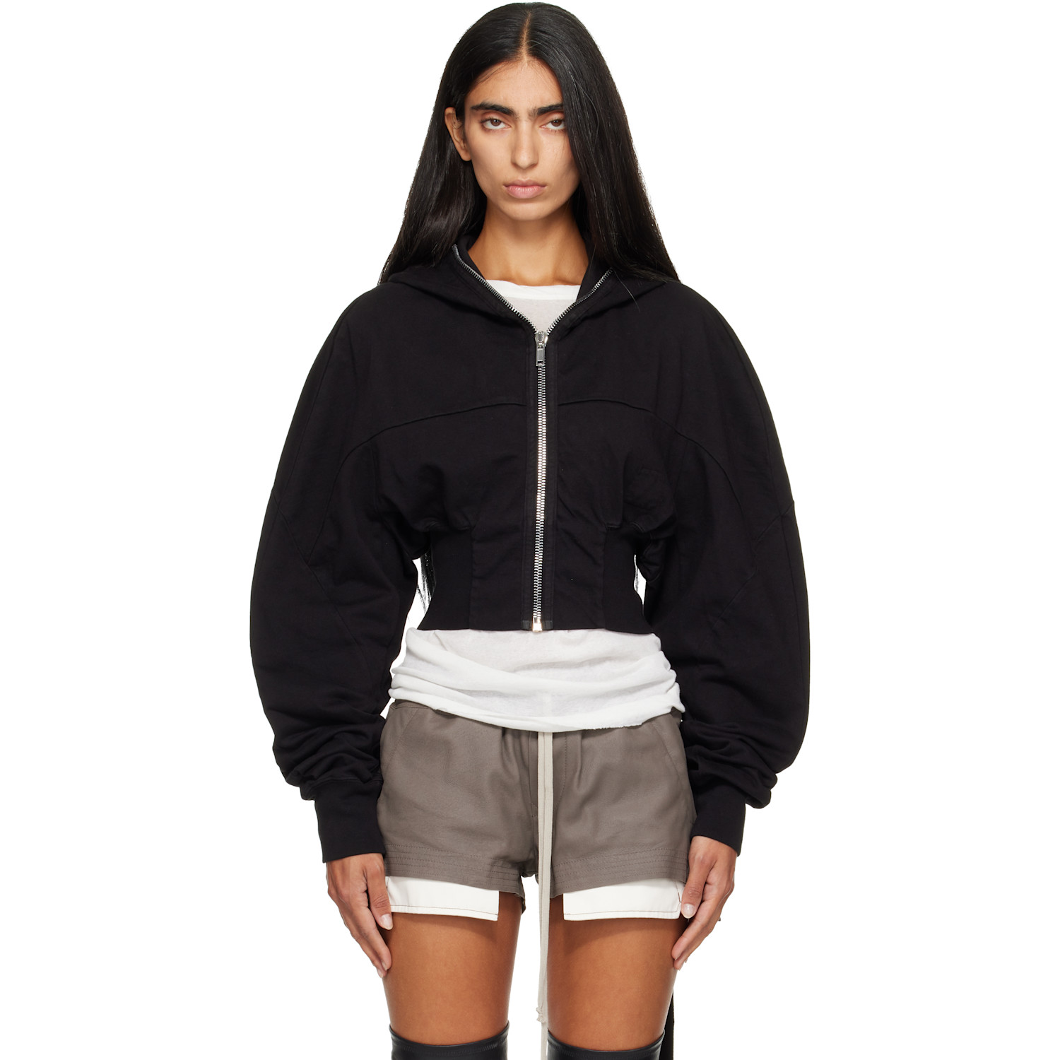Rick Owens DRKSHDW Black Tower Collage Hoodie