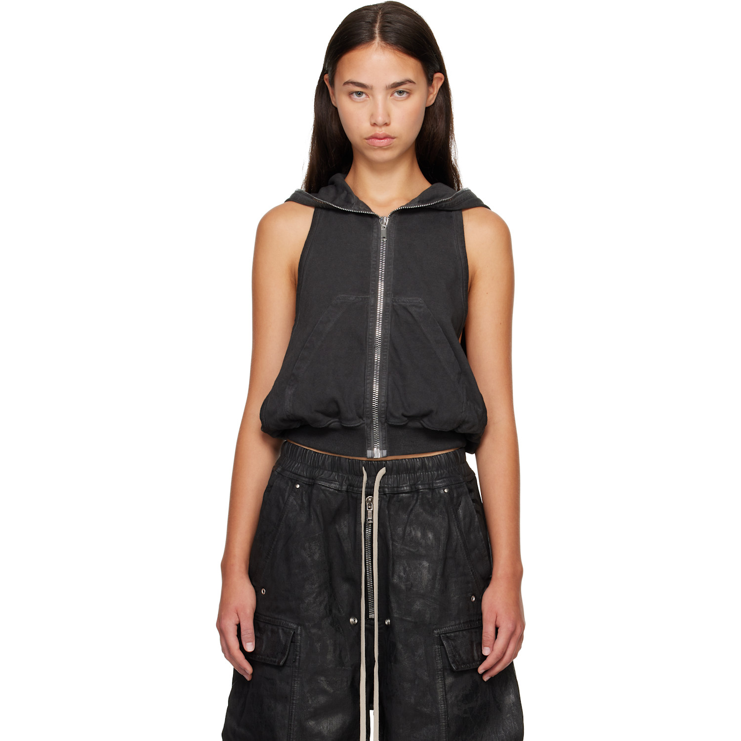 Rick Owens DRKSHDW Black Tower Cyclops Sl Hoodie