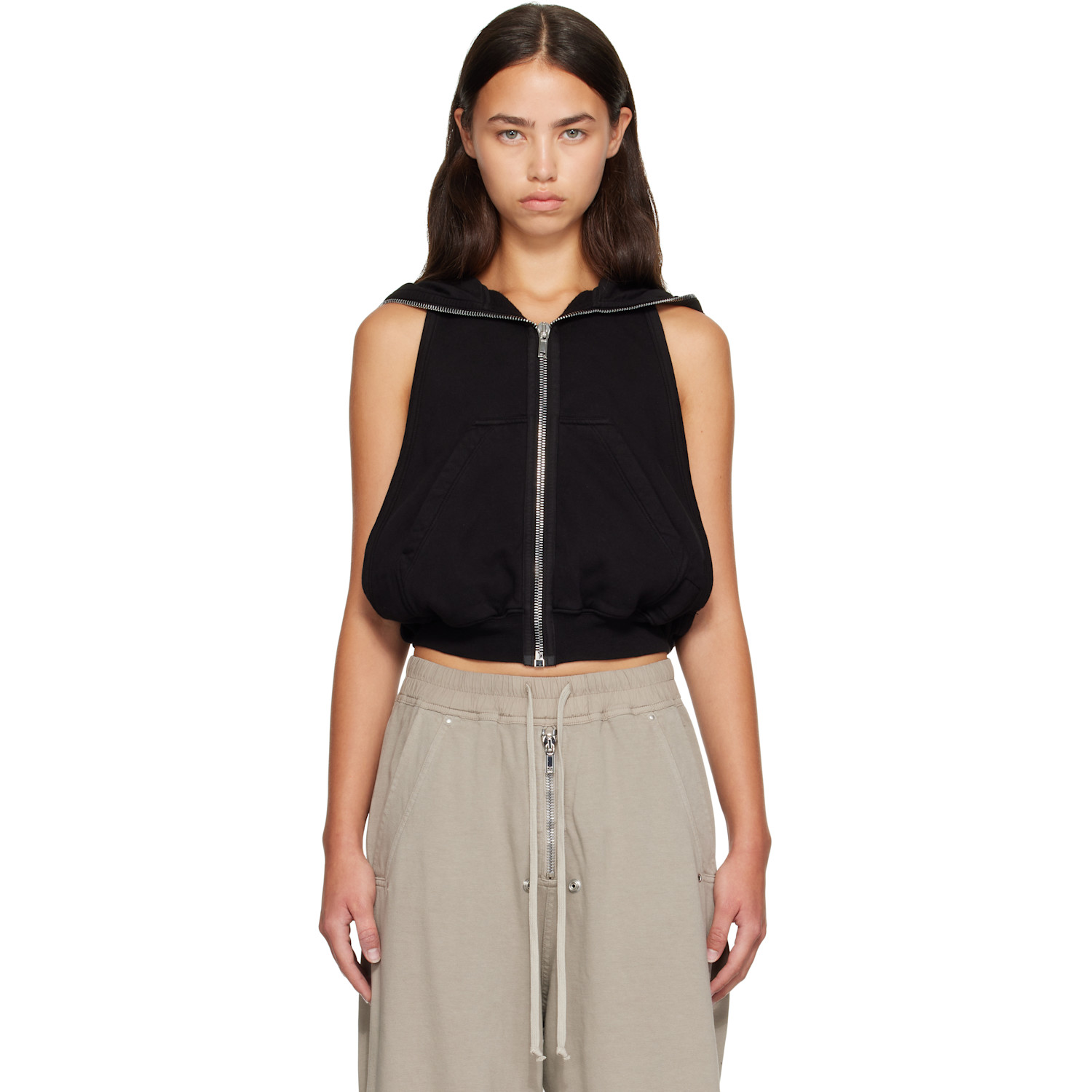 Rick Owens DRKSHDW Black Tower Cyclops SL Hoodie