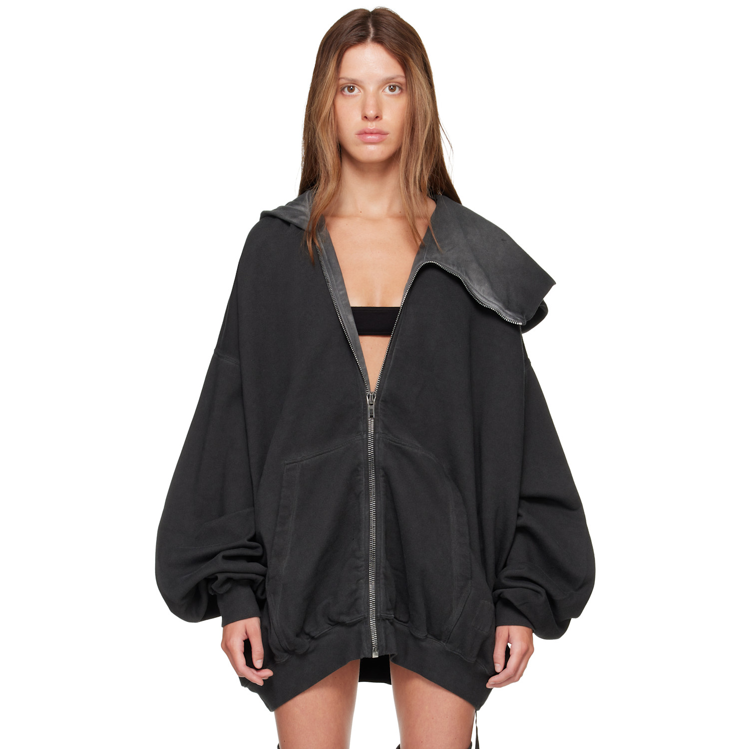 Rick Owens DRKSHDW Gray Tower Mountain Hun Hoodie