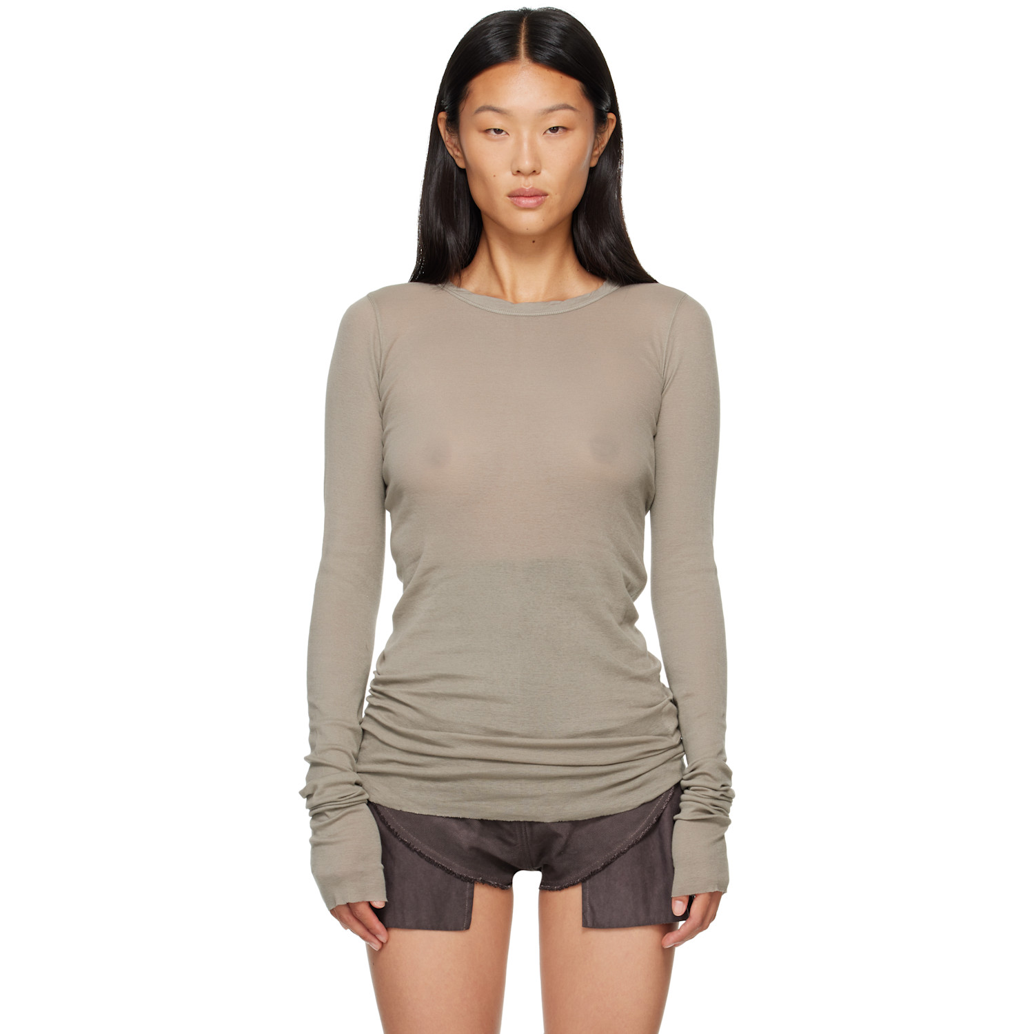 Rick Owens DRKSHDW Gray Tower Basic LS T-shirt