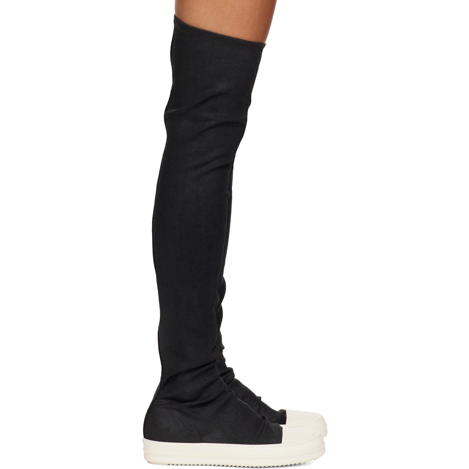 Rick Owens DRKSHDW Black Tower High Sock Sneaks Tall Boots