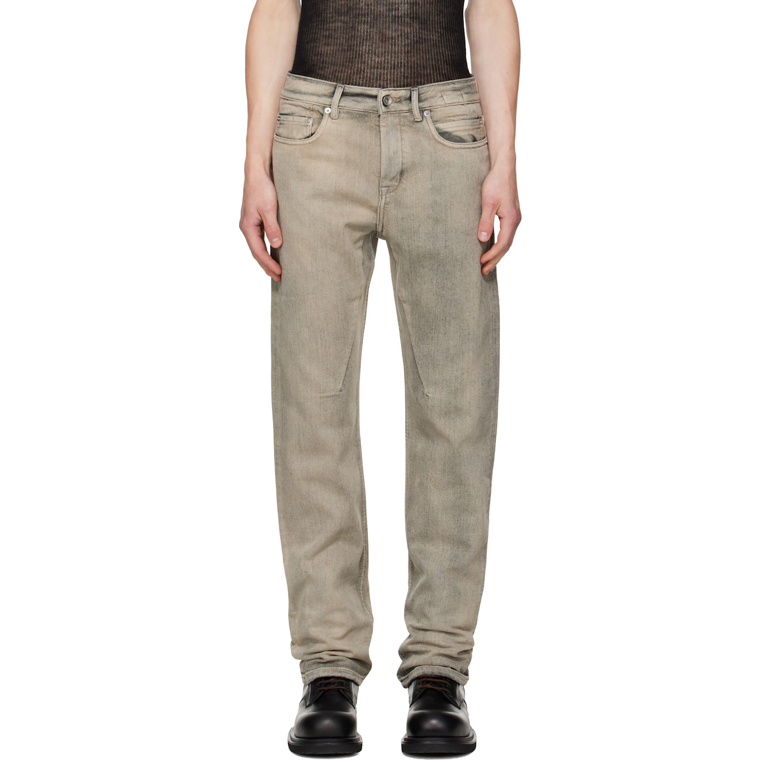 Rick Owens DRKSHDW Gray Tower Fog Cut Jeans