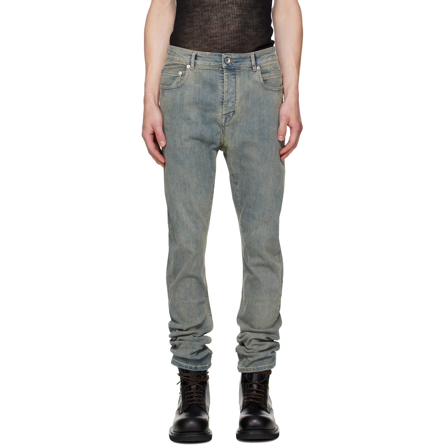 Rick Owens DRKSHDW Blue Tower Detroit Cut Jeans