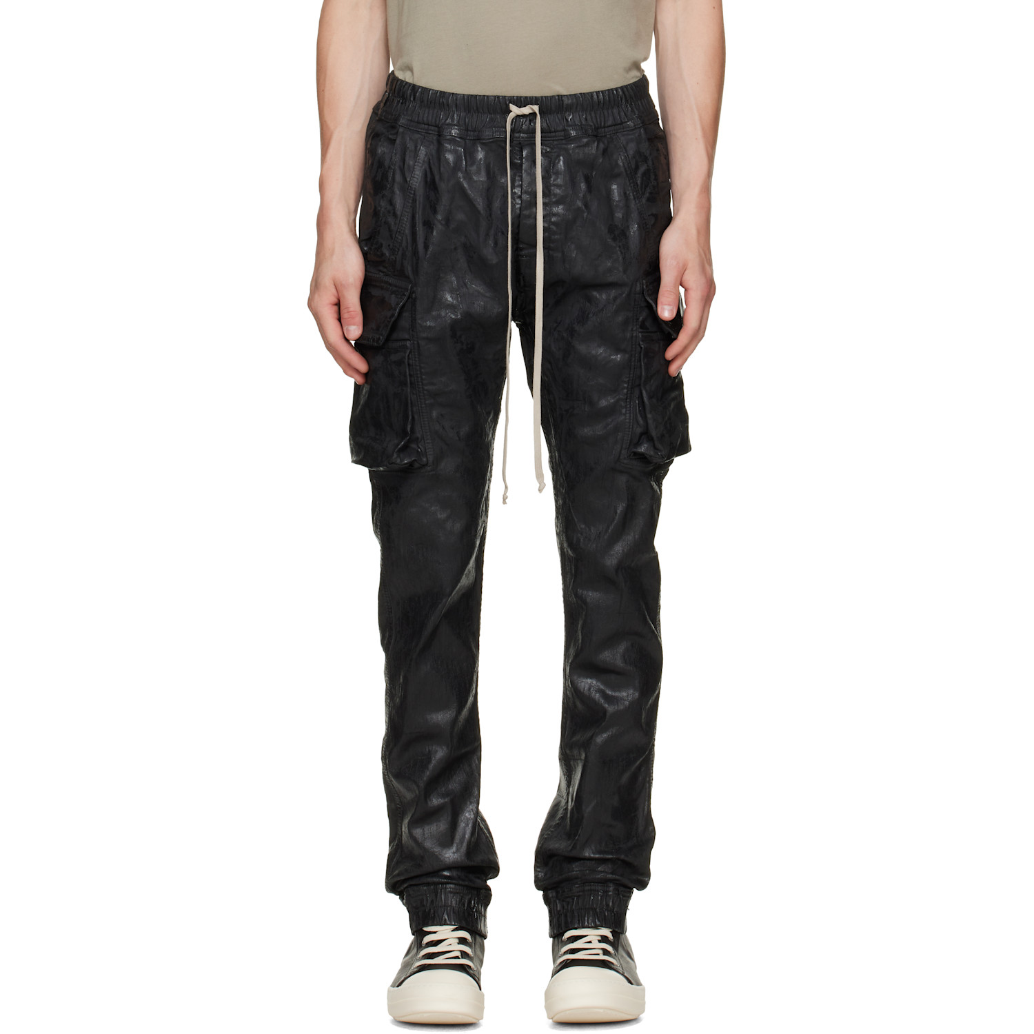 Rick Owens DRKSHDW Black Tower Megacrust Mastodon Cut Cargo Pants