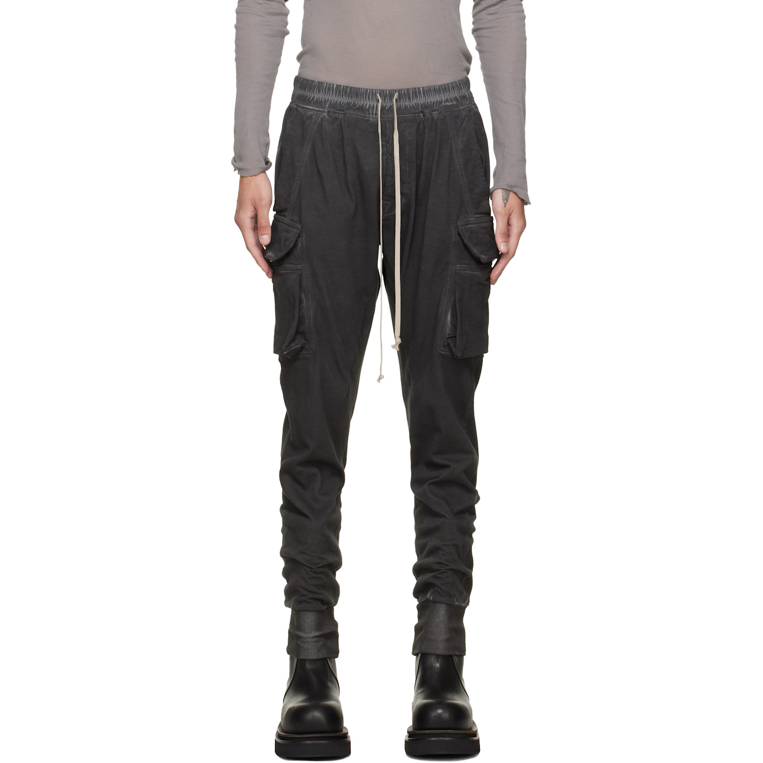 Rick Owens DRKSHDW Black Tower Mastodon Cut Cargo Pants