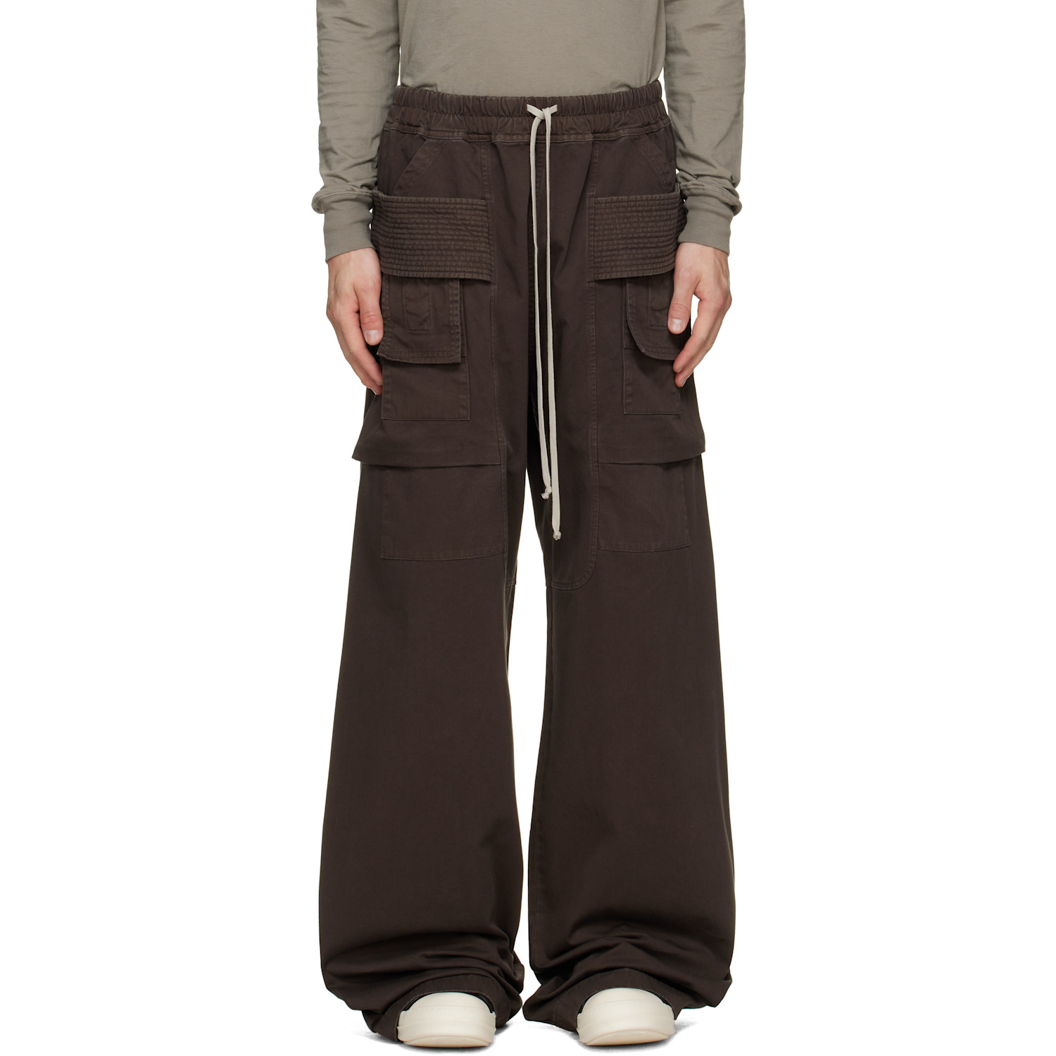 Rick Owens DRKSHDW Brown Tower Creatch Wide Cargo Pants
