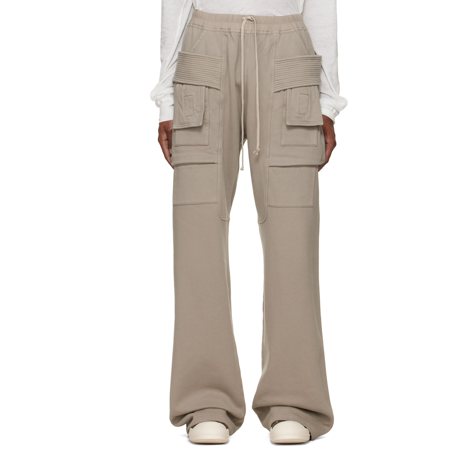 Rick Owens DRKSHDW Gray Tower Creatch Wide Drawstring Cargo Pants