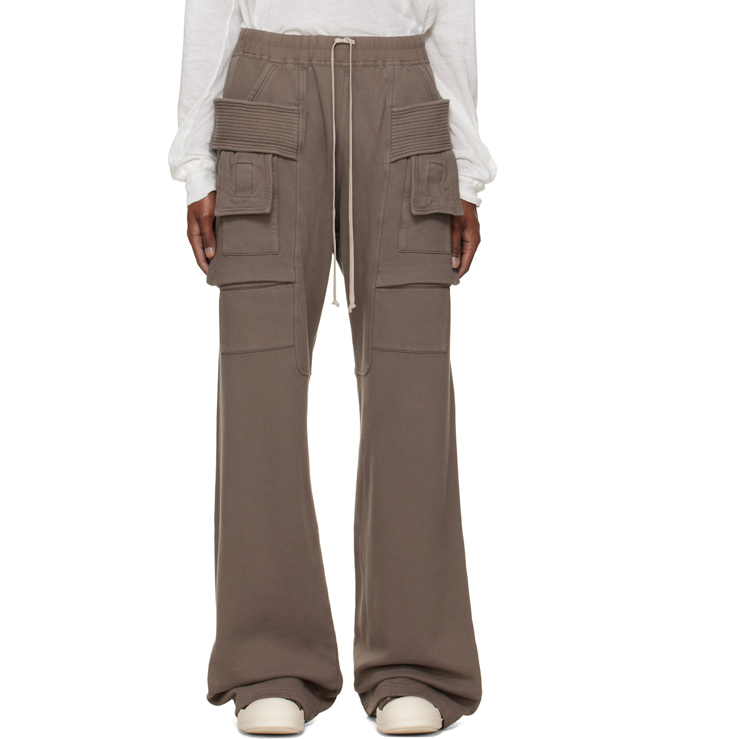 Rick Owens DRKSHDW Gray Tower Creatch Wide Drawstring Cargo Pants
