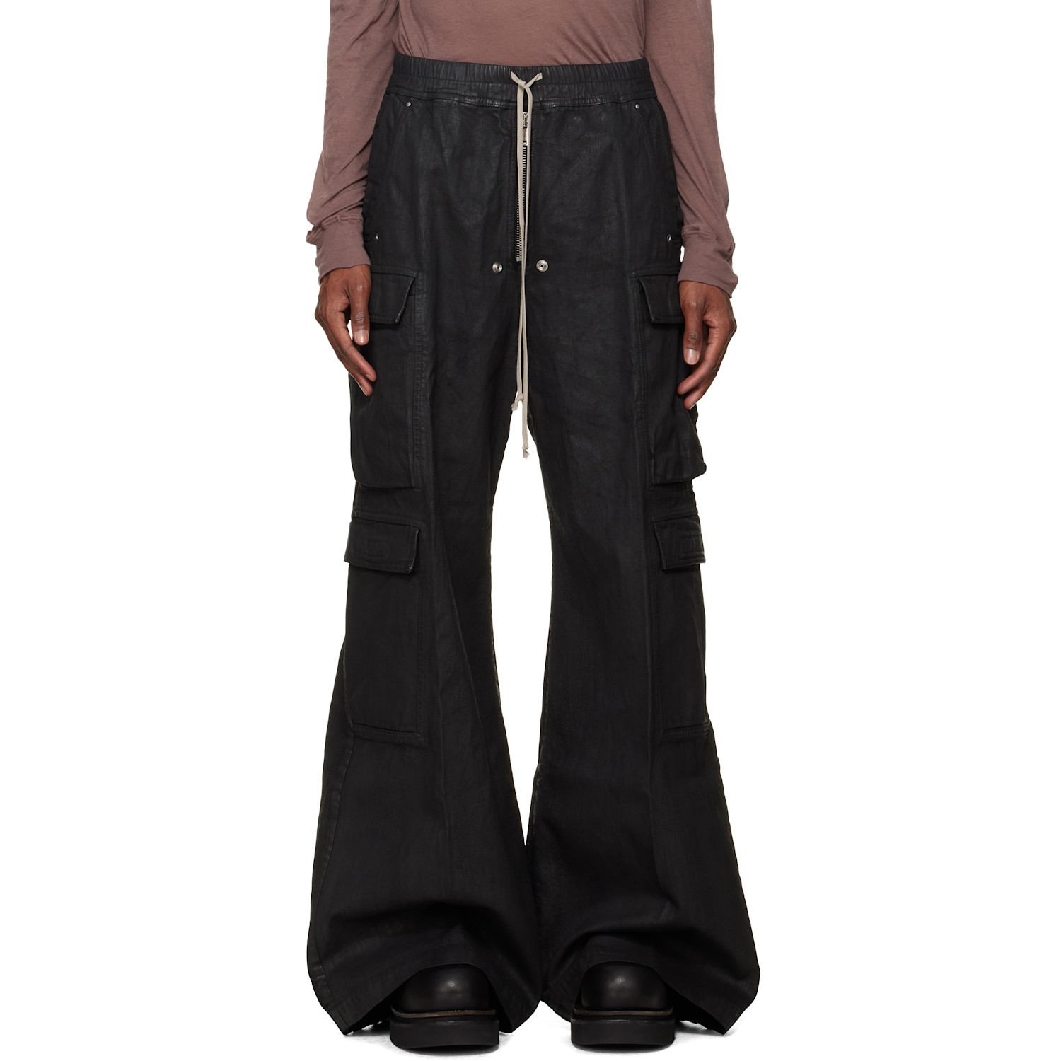 Rick Owens DRKSHDW Black Tower Double Cargo Jumbo Belas Jeans
