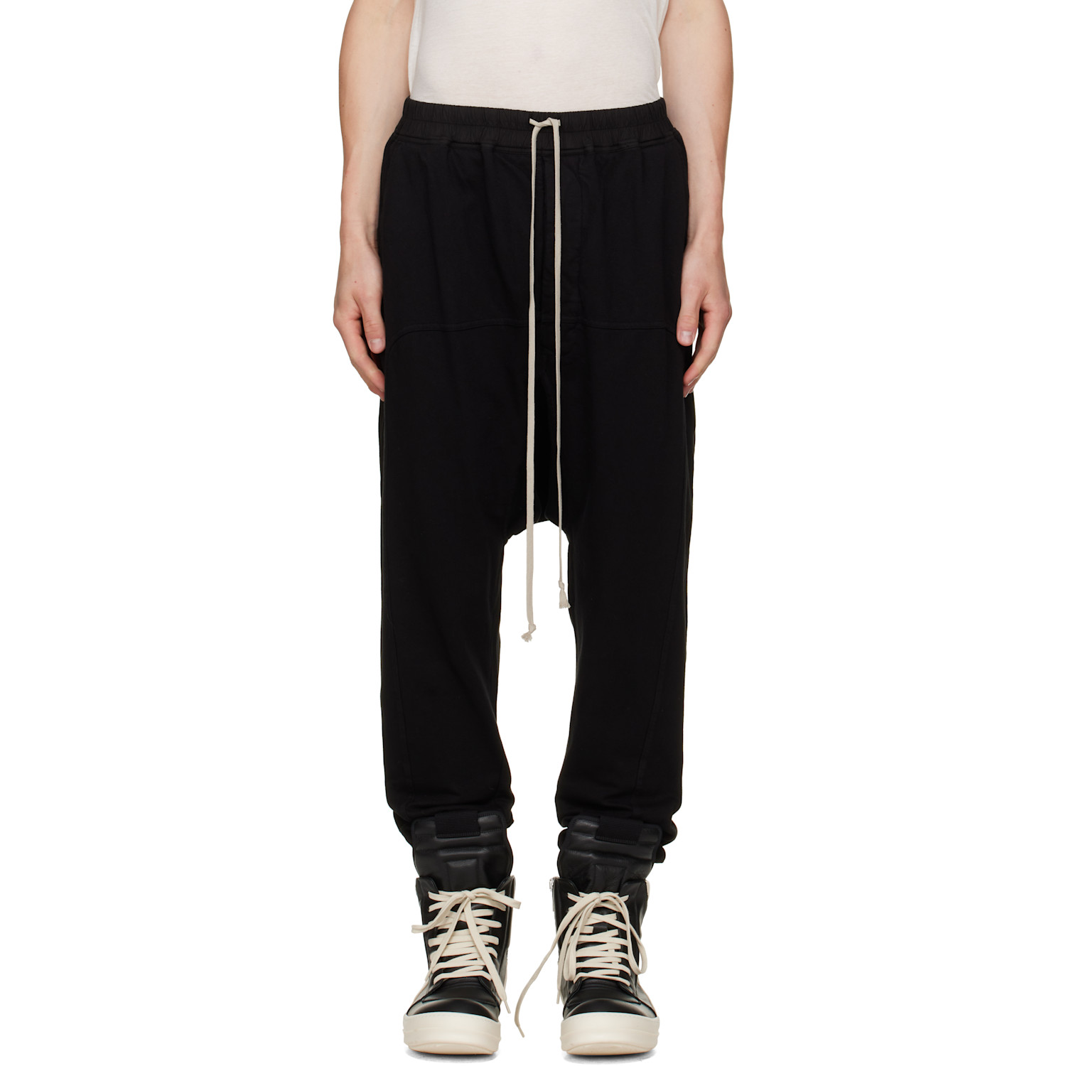 Rick Owens DRKSHDW Black Tower Drawstring Sweatpants