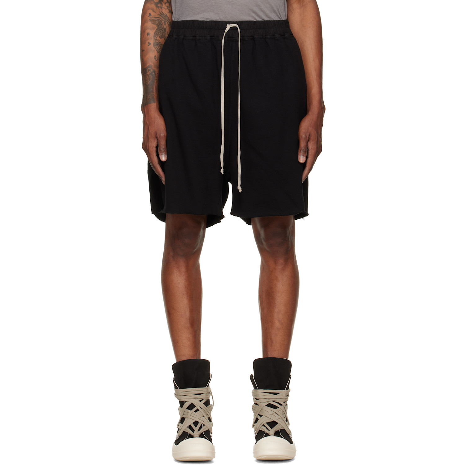 Rick Owens DRKSHDW Black Tower Loing Boxers Butt Zip Shorts