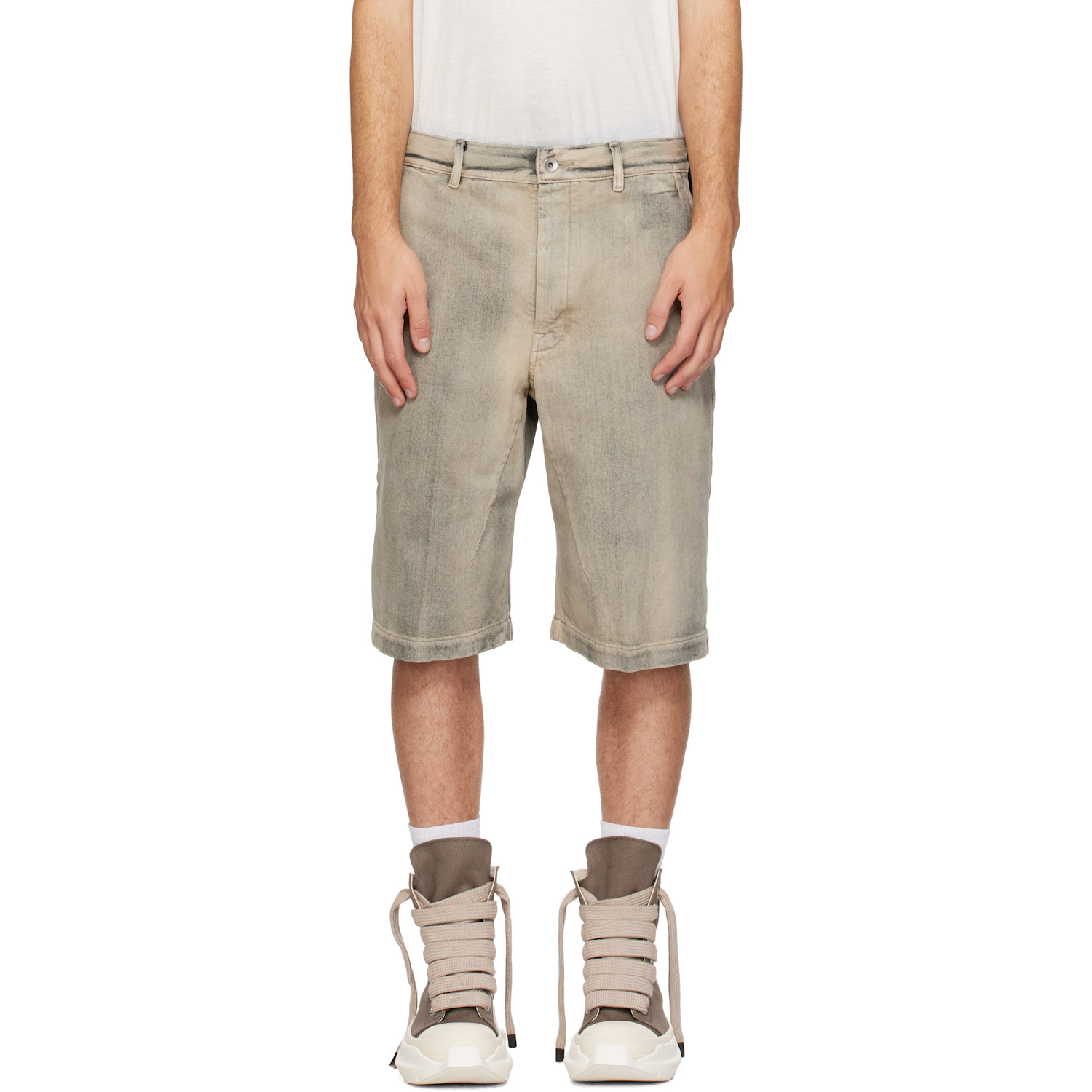 Rick Owens DRKSHDW Gray Tower Denim Work Shorts