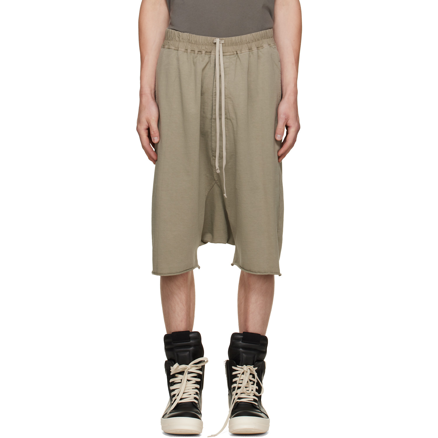 Rick Owens DRKSHDW Taupe Tower Drawstring Pods Shorts