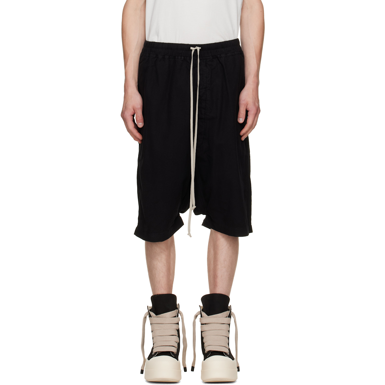 Rick Owens DRKSHDW Black Tower Drawstring Pods Shorts