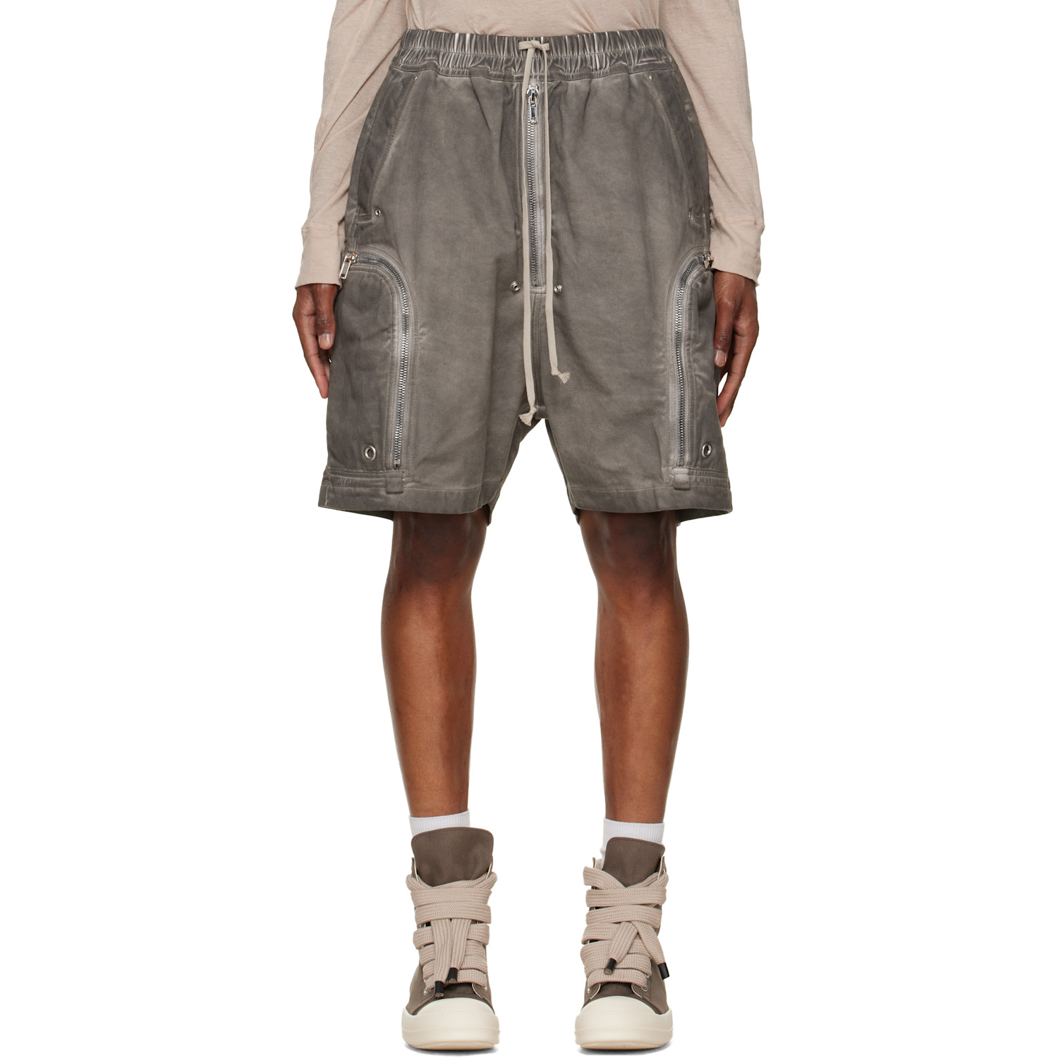 Rick Owens DRKSHDW Gray Tower Bauhaus Denim Shorts