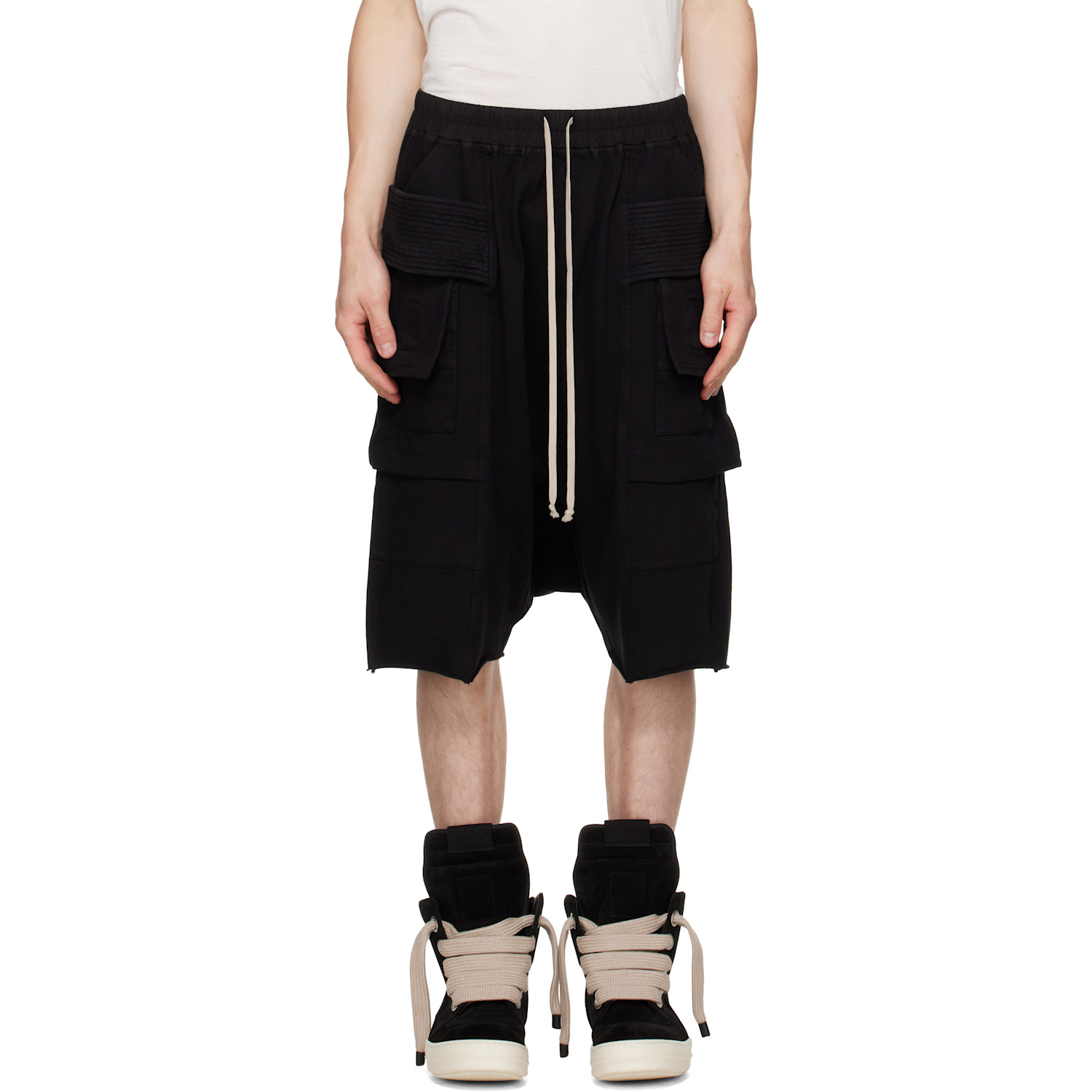 Rick Owens DRKSHDW Black Tower Cargobela Shorts