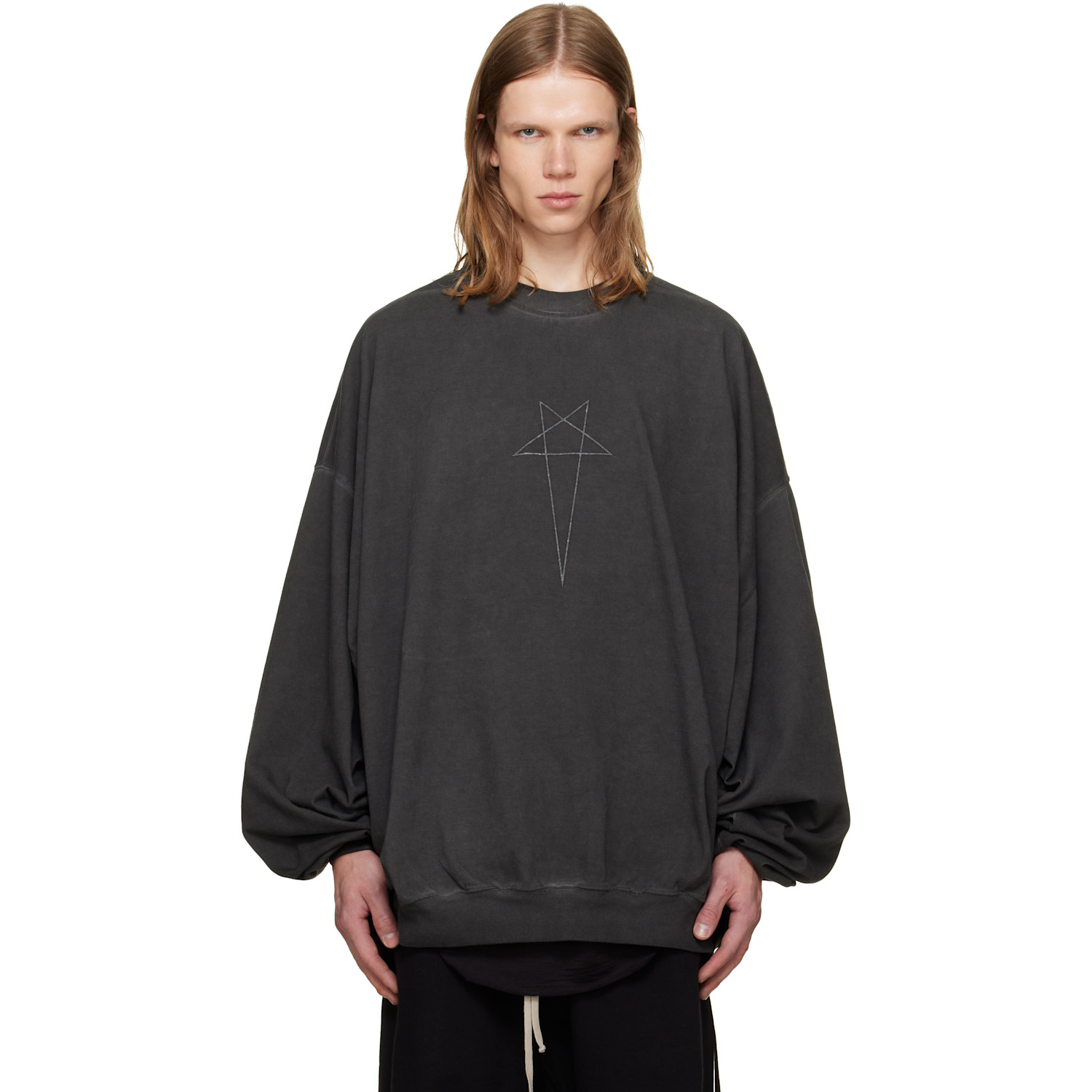 Rick Owens DRKSHDW Black Tower Hun Crewneck Sweater
