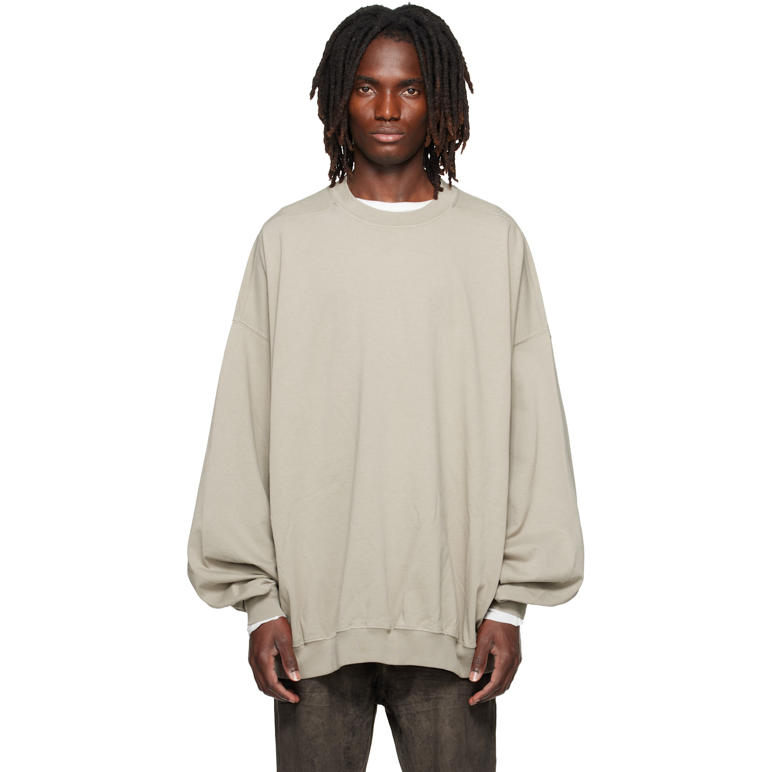 Rick Owens DRKSHDW Gray Tower Hun Crewneck Sweatshirt