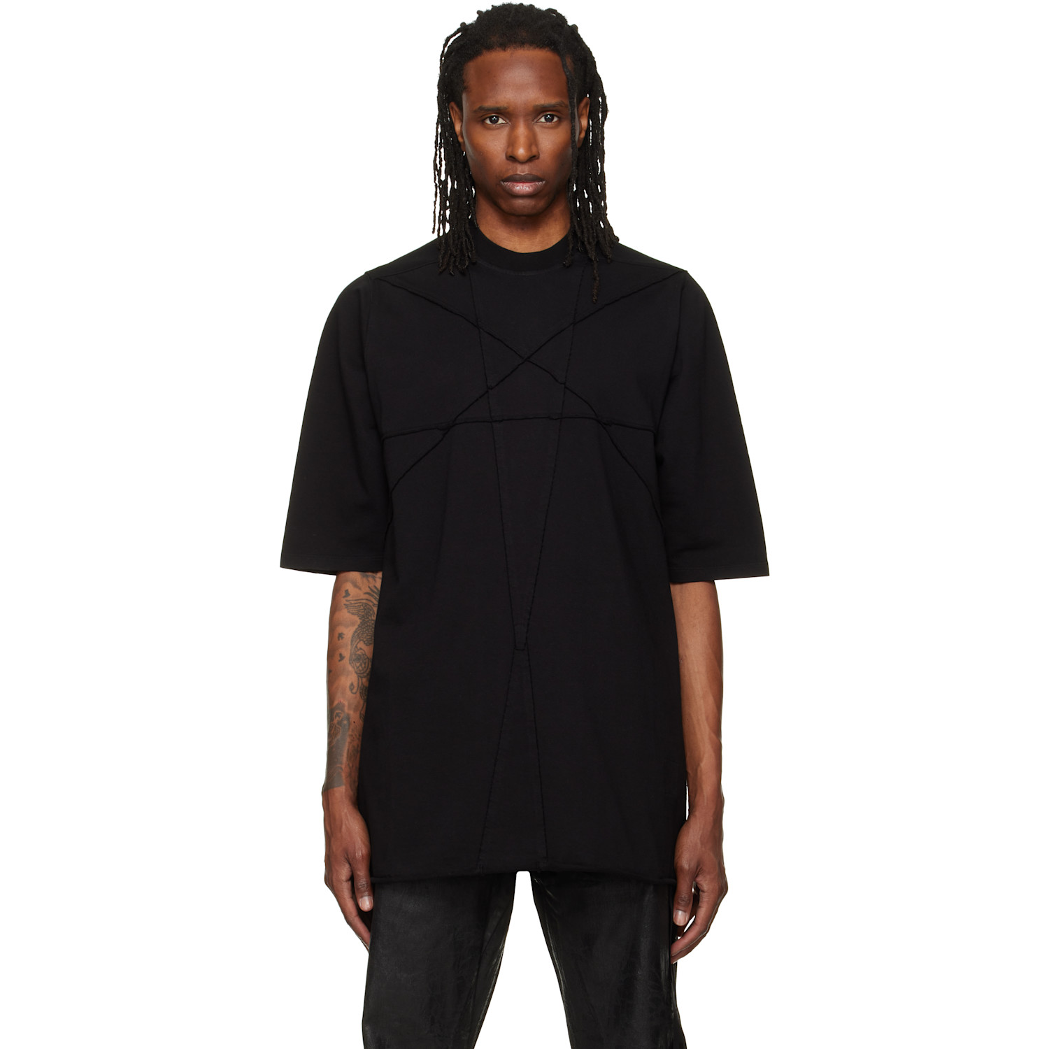 Rick Owens DRKSHDW Black Tower Pentastitch Jumbo S/S T-shirt