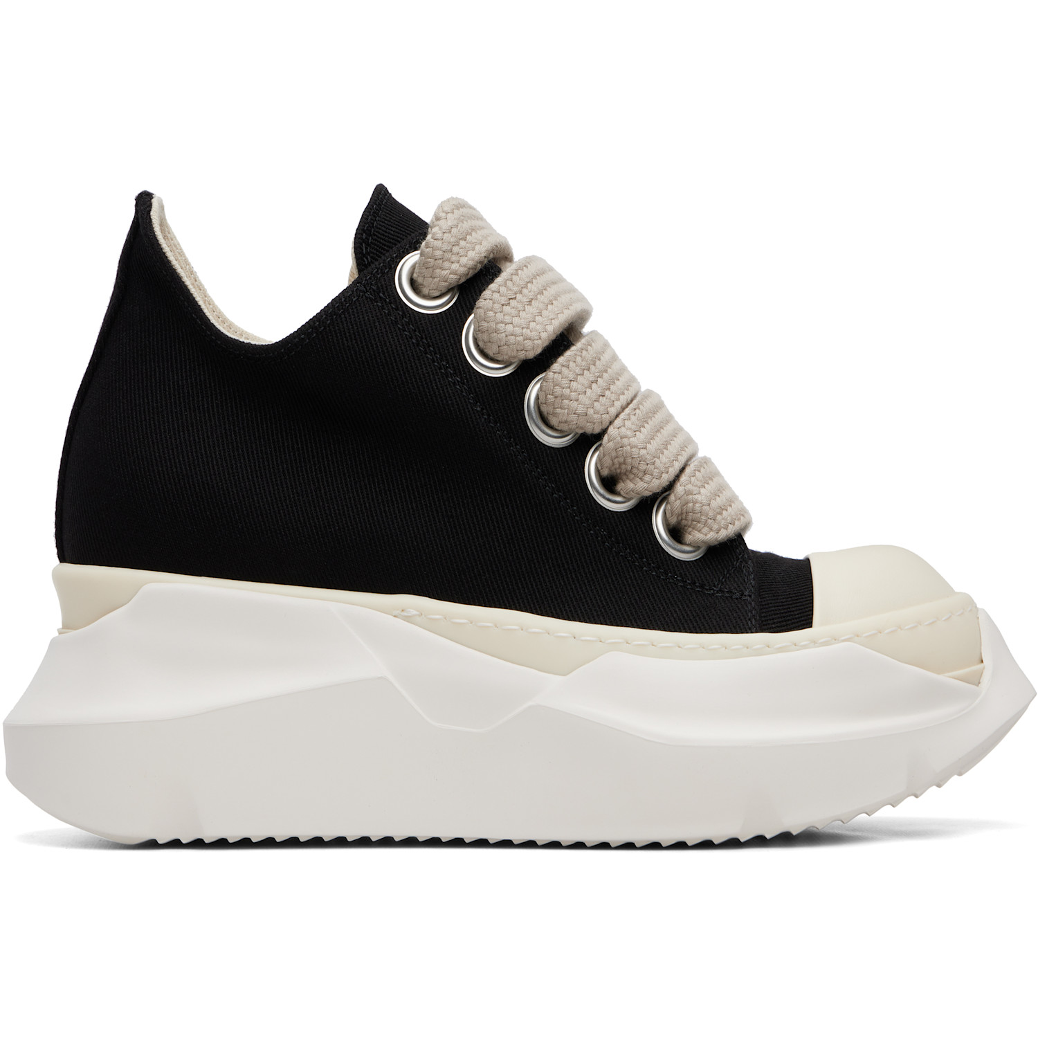 Rick Owens DRKSHDW Black Tower Jumbolace Abstract Low Sneaks Sneakers