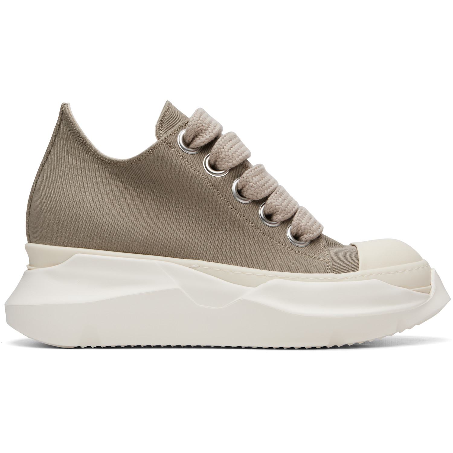 Rick Owens DRKSHDW Taupe Tower Jumbolace Abstract Low Sneaks Sneakers