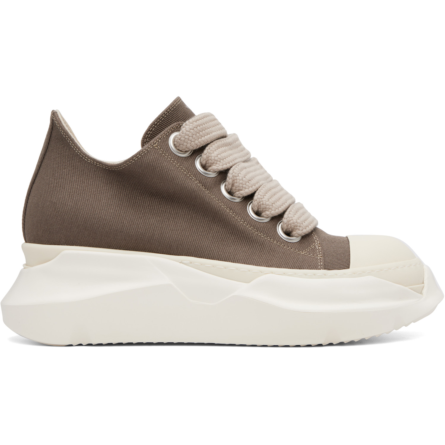 Rick Owens DRKSHDW Taupe Tower Jumbolace Abstract Low Sneaks Sneakers