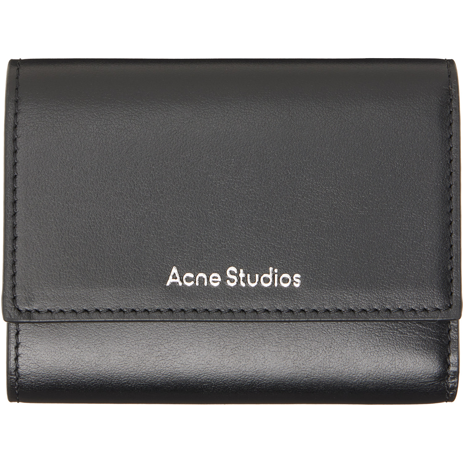 Acne Studios Black Trifold Leather Wallet